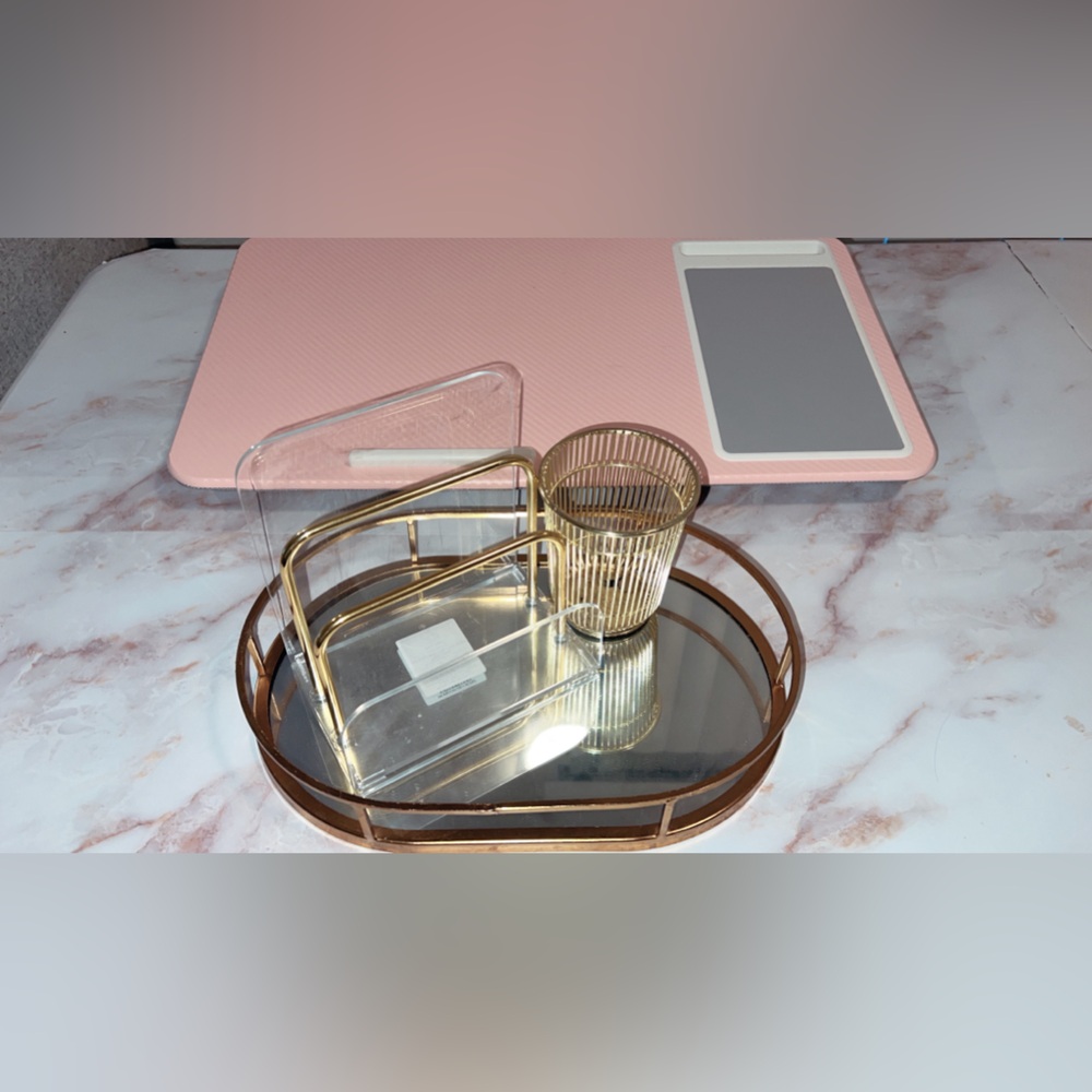 Pink Lap Desk with Mouse Pad and Phone Holder